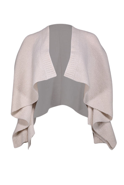 Current Boutique-Akris - Beige Cashmere, Wool, & Mulberry Silk Blend Asymmetrical Cape Sz 8