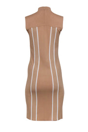 Current Boutique-Akris - Beige Sleeveless Dress w/ White Stripes Sz 6