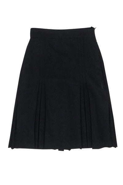 Current Boutique-Akris - Black Wool Pleated Skirt Sz 6