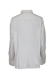 Current Boutique-Akris - Ivory Long Sleeve Button Up Shirt w/ Braided Detail Sz 14