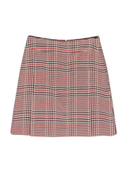 Current Boutique-Akris Punto - Beige, Red & Green Plaid Skirt Sz 4