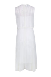 Current Boutique-Akris Punto - Ivory Sleeveless Pleated Midi Dress Sz 12