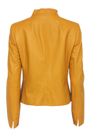 Current Boutique-Akris Punto - Mustard Yellow Lamb Leather Jacket Sz 10