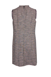 Current Boutique-Akris Punto - Pink Multicolor Tweed Mock Neck Dress Sz 14