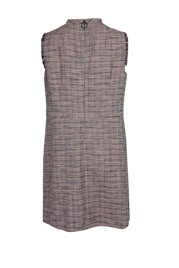 Current Boutique-Akris Punto - Pink Multicolor Tweed Mock Neck Dress Sz 14