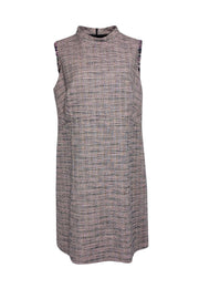 Current Boutique-Akris Punto - Pink Multicolor Tweed Mock Neck Dress Sz 14