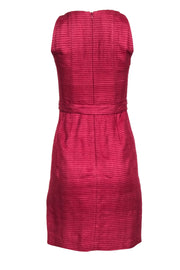 Current Boutique-Akris Punto - Red Line Textured Sleeveless Waist Sash Dress Sz 4