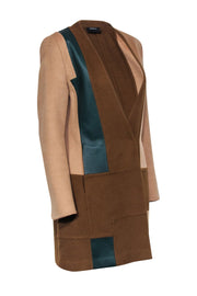 Current Boutique-Akris - Tan, Brown, & Green Long Coat Sz 6