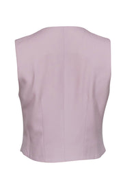 Current Boutique-Alberto Makali - Light Pink Vintage Vest w/ White Leather Trim Sz 4