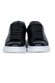 Current Boutique-Alexander McQueen - Black Leather Lace Up Sneakers Sz 6.5