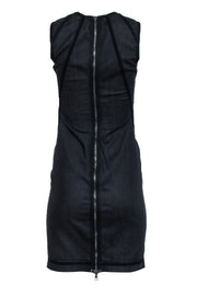 Current Boutique-Alexander McQueen - Black Wash Denim Stud Trim Dress Sz 4