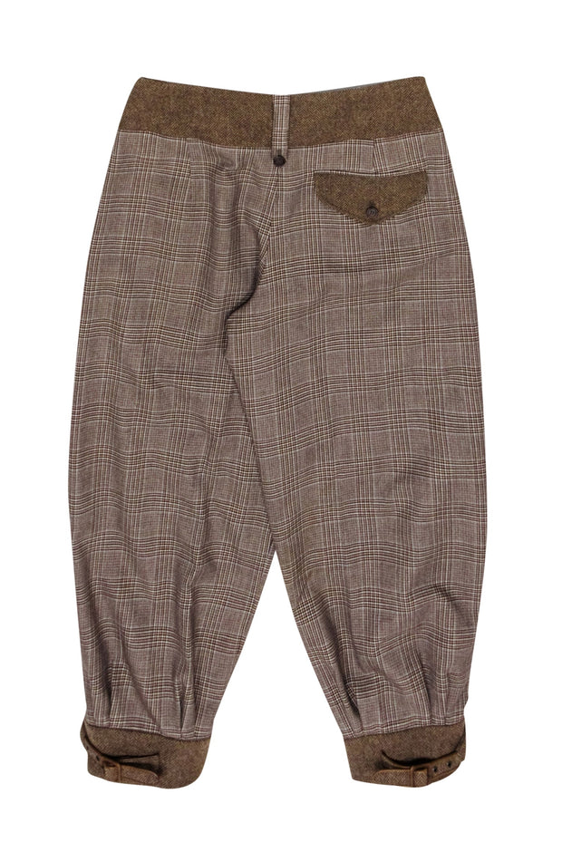 Current Boutique-Alexander McQueen - Brown Plaid Tapered Ankle Pants Sz 8