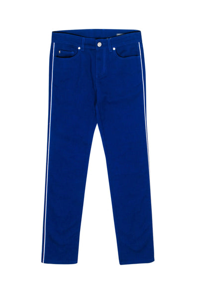 Current Boutique-Alexander McQueen - Cobalt Blue Crop Jeans w/ White Side Stripe Sz 2