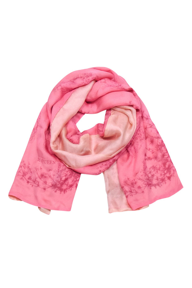 Current Boutique-Alexander McQueen - Pink Two Tone Skull Motif Scarf