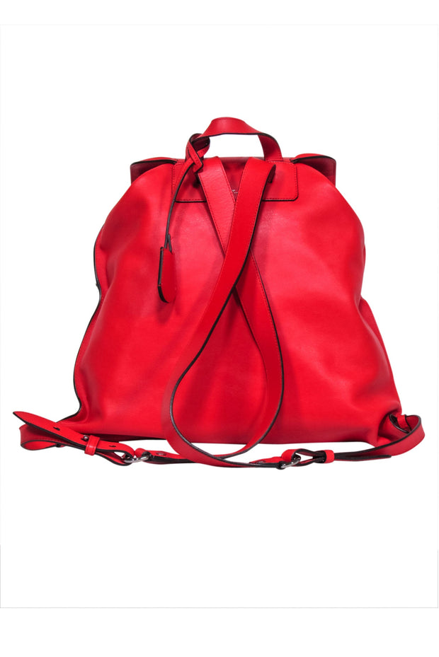 Current Boutique-Alexander McQueen - Red Leather Studded Front Backpack