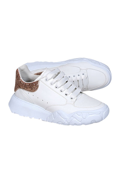 Alexander mcqueen shoes rose gold online