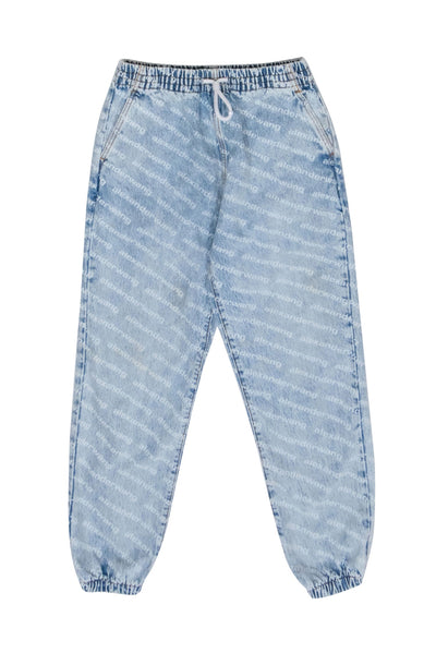 Current Boutique-Alexander Wang - Light Wash Logo Printed Jogger Jeans Sz XS