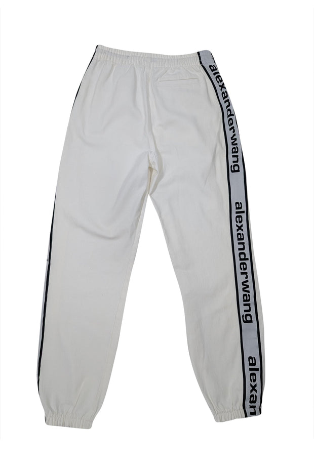 Current Boutique-Alexander Wang - White Denim Joggers w/ Logo Detail Sz XS