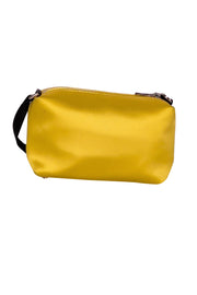 Current Boutique-Alexander Wang -Yellow Satin Mini Bag w/ Rhinestone Lettering