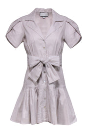 Current Boutique-Alexis - Beige & White Stripe Short Sleeve Mini Dress Sz S