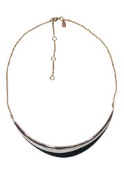 Current Boutique-Alexis Bittar - Black Lucite Crescent w/ Rhinestone Detail Necklace