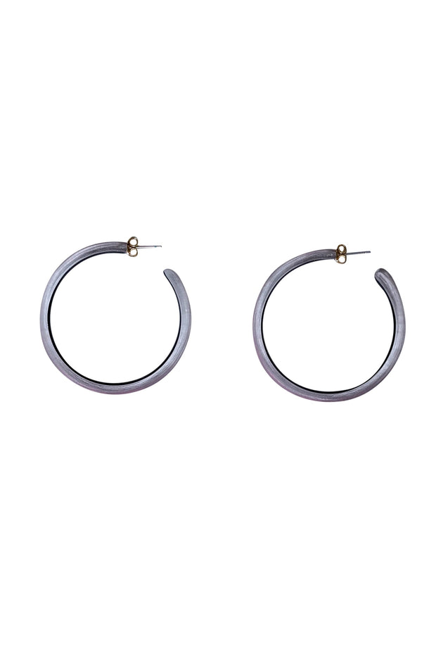 Current Boutique-Alexis Bittar - Purple Lucite Hoop Earrings