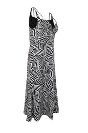 Current Boutique-Alexis - Black & Cream Print Sleeveless Midi Dress Sz XL