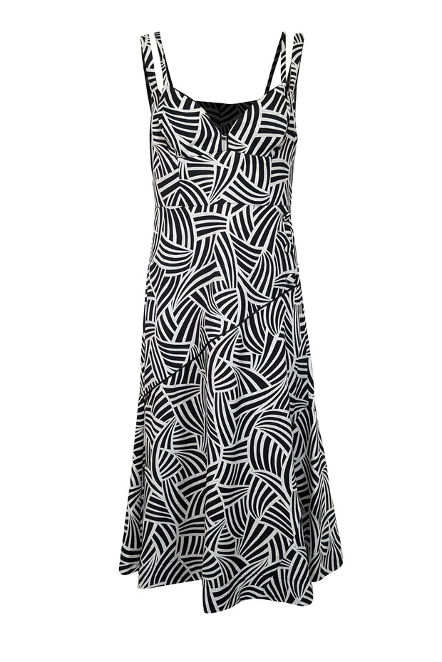 Current Boutique-Alexis - Black & Cream Print Sleeveless Midi Dress Sz XL