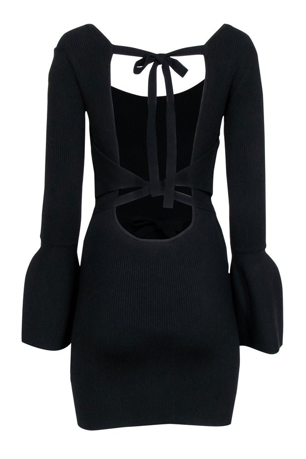 Current Boutique-Alexis - Black Knit Tie-Back Long Sleeve Dress Sz M