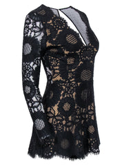 Current Boutique-Alexis - Black Lace Long Sleeve Romper Sz S