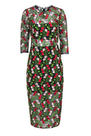 Current Boutique-Alexis - Black & Multi Color Floral Embroidered Dress Sz L