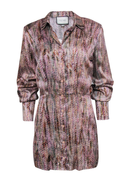 Current Boutique-Alexis - Pink Multi Color Print Satin Mini Dress Sz S