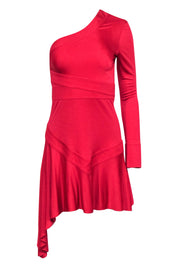 Current Boutique-Alexis - Red Asymmetrical One Sleeve Dress Sz S