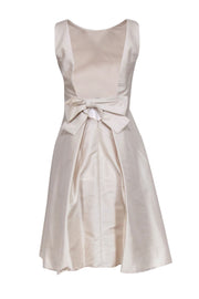 Current Boutique-Alfred Sung - Champagne Low Bow Back Dress Sz 0