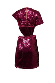 Current Boutique-Alice McCall - Pink Sequined Cutout Mini Dress Sz 6