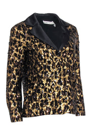 Current Boutique-Alice & Olivia - Black & Brown Leopard Sequin "Keir" Blazer Sz XS