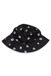 Current Boutique-Alice & Olivia - Black Daisy Print & Solid White Reversible Bucket Hat