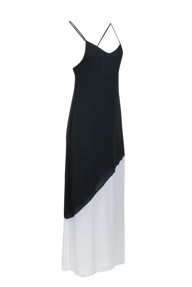 Current Boutique-Alice & Olivia - Black & Ivory Color Block Sleeveless Maxi Dress Sz 2