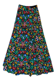 Current Boutique-Alice & Olivia - Black & Multi Color Floral Skirt Sz 0