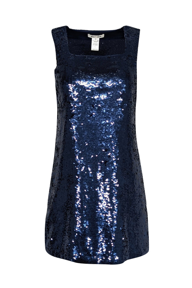 Current Boutique-Alice & Olivia - Blue Sequin Square Neck Mini Dress Sz S