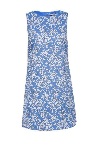 Current Boutique-Alice & Olivia - Blue & White Floral Jacquard Sleeveless Dress Sz 8