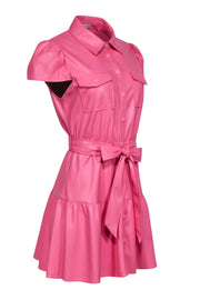 Current Boutique-Alice & Olivia - Bubble Gum Pink Faux Leather Dress Sz 6