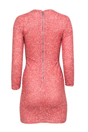 Current Boutique-Alice & Olivia - Coral Pink Sequin Long Sleeve "Delora" Dress Sz 2