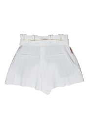 Current Boutique-Alice & Olivia - Cream Belted Linen Shorts Sz 2
