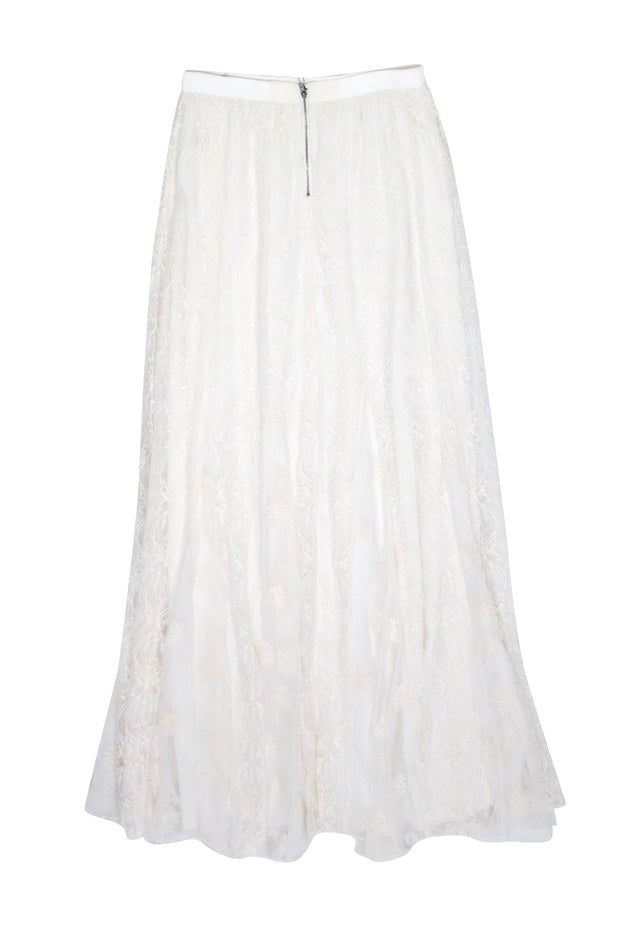 Current Boutique-Alice & Olivia -Ivory Lace Maxi Skirt Sz 8