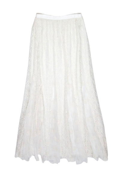 Current Boutique-Alice & Olivia -Ivory Lace Maxi Skirt Sz 8