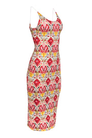 Current Boutique-Alice & Olivia - Ivory w/ Multicolor Vintage Print Midi Dress Sz 4