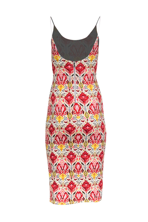 Current Boutique-Alice & Olivia - Ivory w/ Multicolor Vintage Print Midi Dress Sz 4