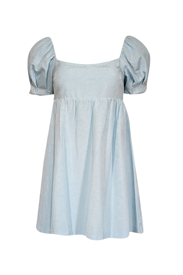 Current Boutique-Alice & Olivia - Light Blue Puff Sleeve Babydoll Dress Sz 4