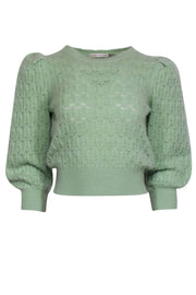 Current Boutique-Alice & Olivia - Light Green Cashmere Blend Knit Sweater Sz XS